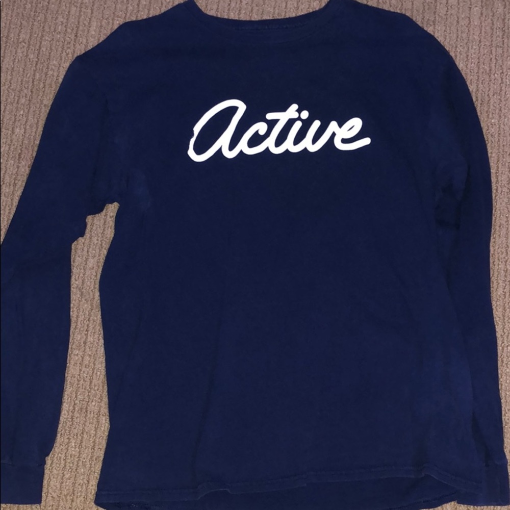 Active (cursive) Dark Blue Long Sleeve